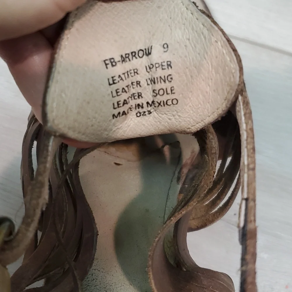 Freebird by Steven Arrow Open Toe Stone Brown Bootie Sandals sz shoes 9